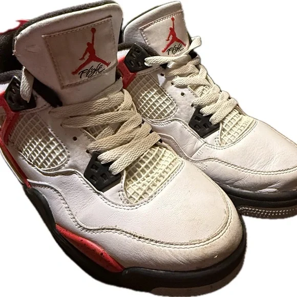 Jordan White and Red Sneakers - Picture 1 of 5